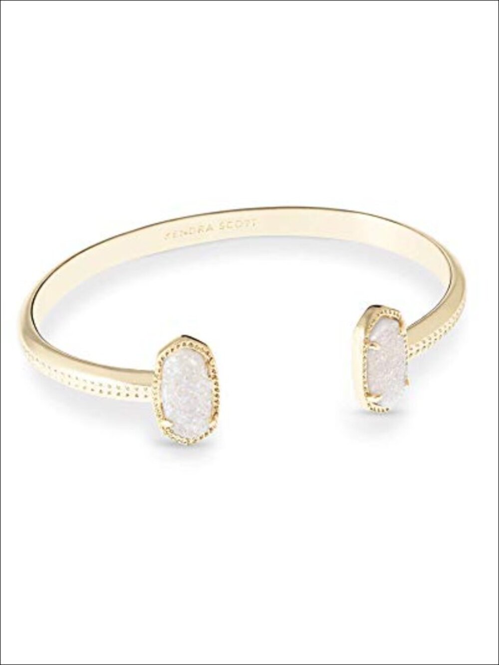 Gold Plated Brass Cuff Bracelet with Cubic Zirconia